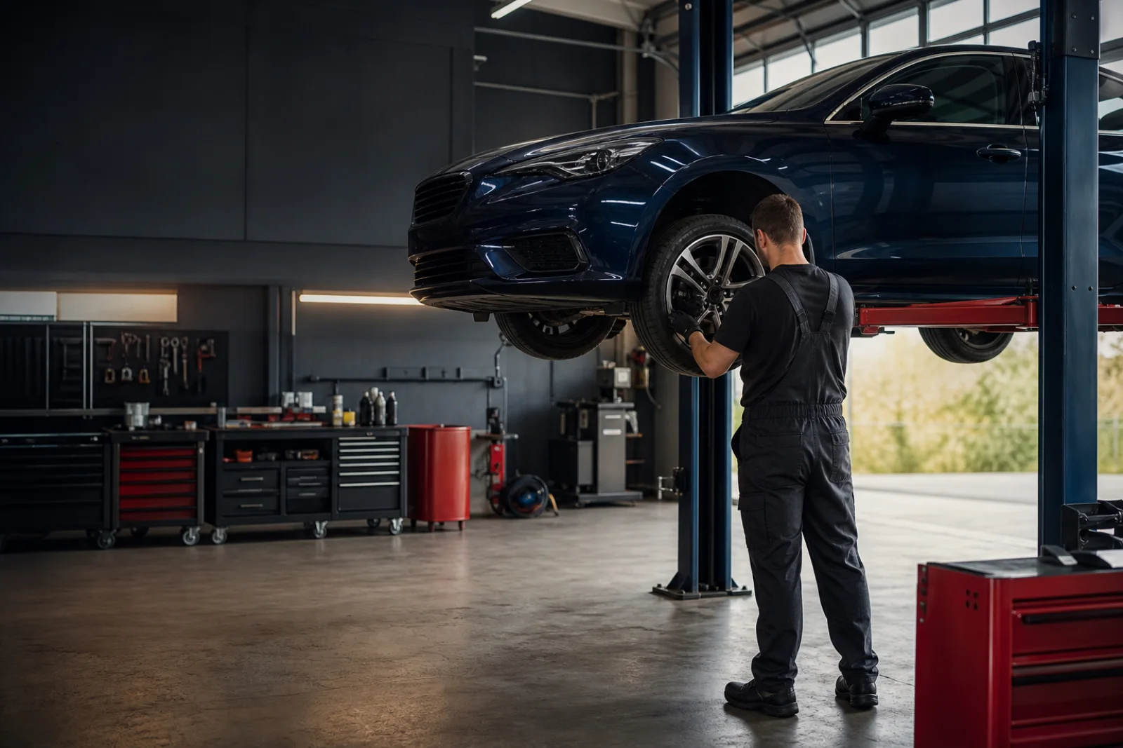 Vorschau einer komplexeren Beispielseite für eine Autowerkstatt